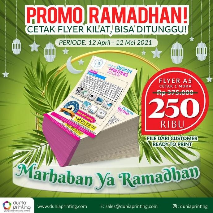 

Promo PROMO FLYER A5 ( 21 x14,8) cetak 1 muka COD