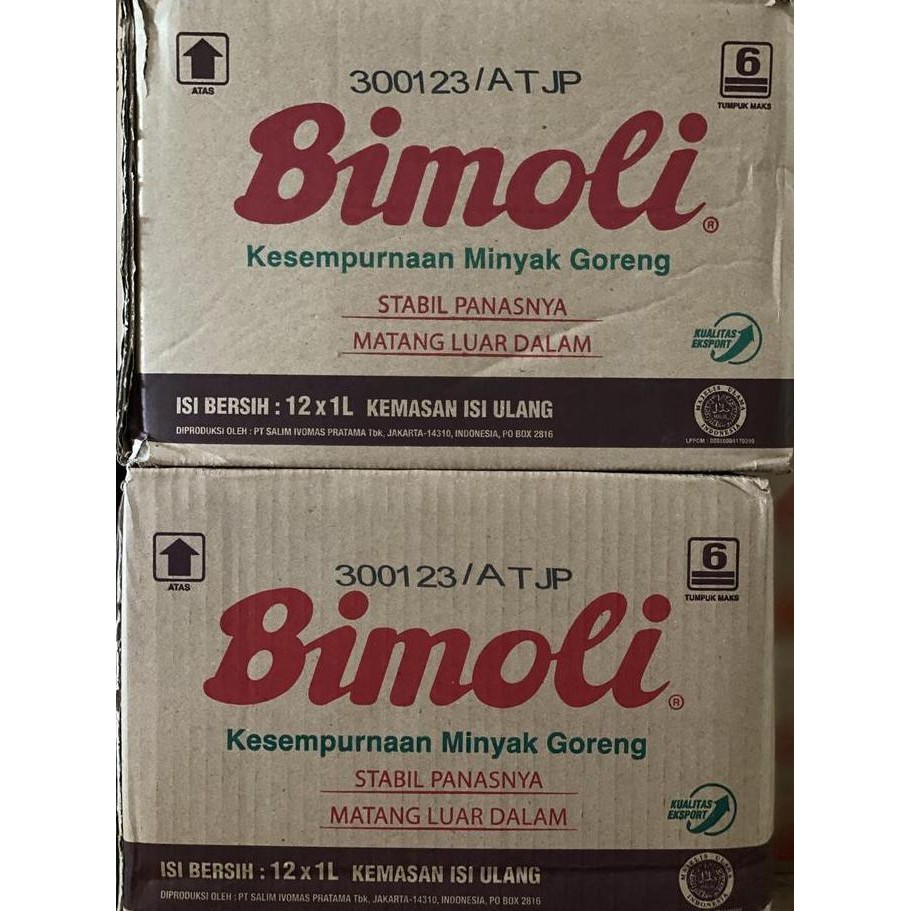 

Bimoli Minyak Goreng Refill 1 Liter Dus Isi 12 - Paket Usaha Restoran Diskon!