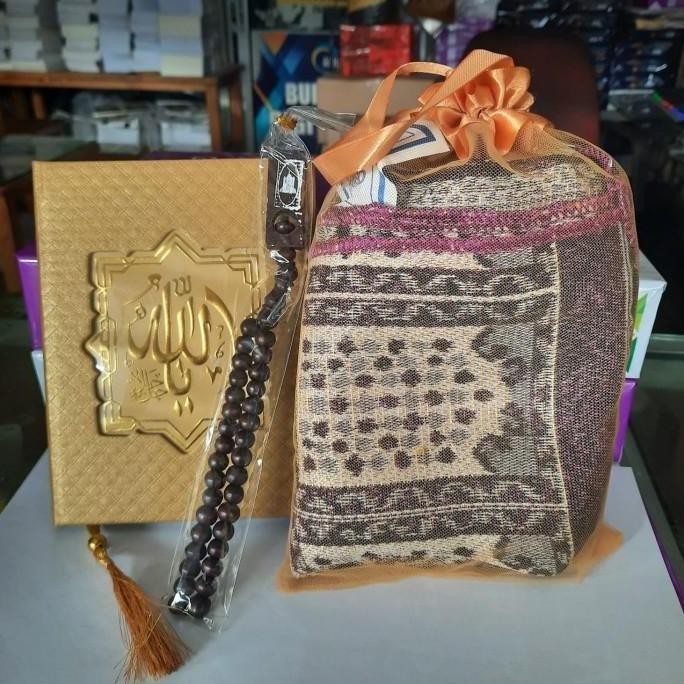 buku yasin dan tahlil paket sajadah, tile dan tasbih hardcover isi majmu glossy