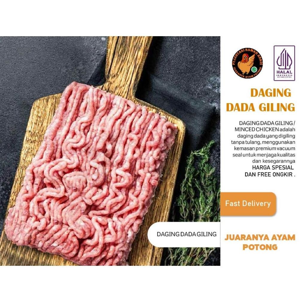 

Daging Dada Ayam Giling Premium / Minced Chicken Breast 500gram Nugi