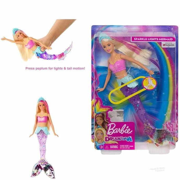 Siap Kirim Boneka Barbie Sparkle Lights Mermaid Original - Barbie Putri Duyung Menyala