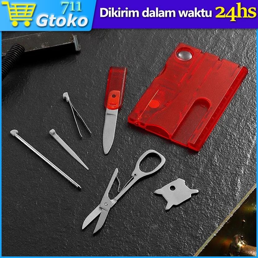 Victorinox Swisscard Lite Pocket Tool Blade Scissors Penggaris Skala Kaca Pembesar Screwdriver Tweez