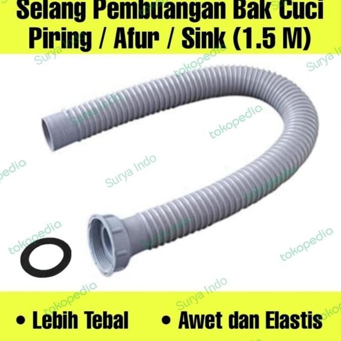 SELANG PEMBUANGAN BAK CUCI PIRING 1.5 METER 150 CM AFUR SINK BCP TEBAL