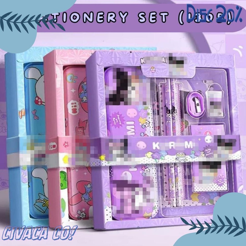 

[Atk] Stationery Set Paket Alat Tulis Anak Karakter Kartun Lucu Diskon