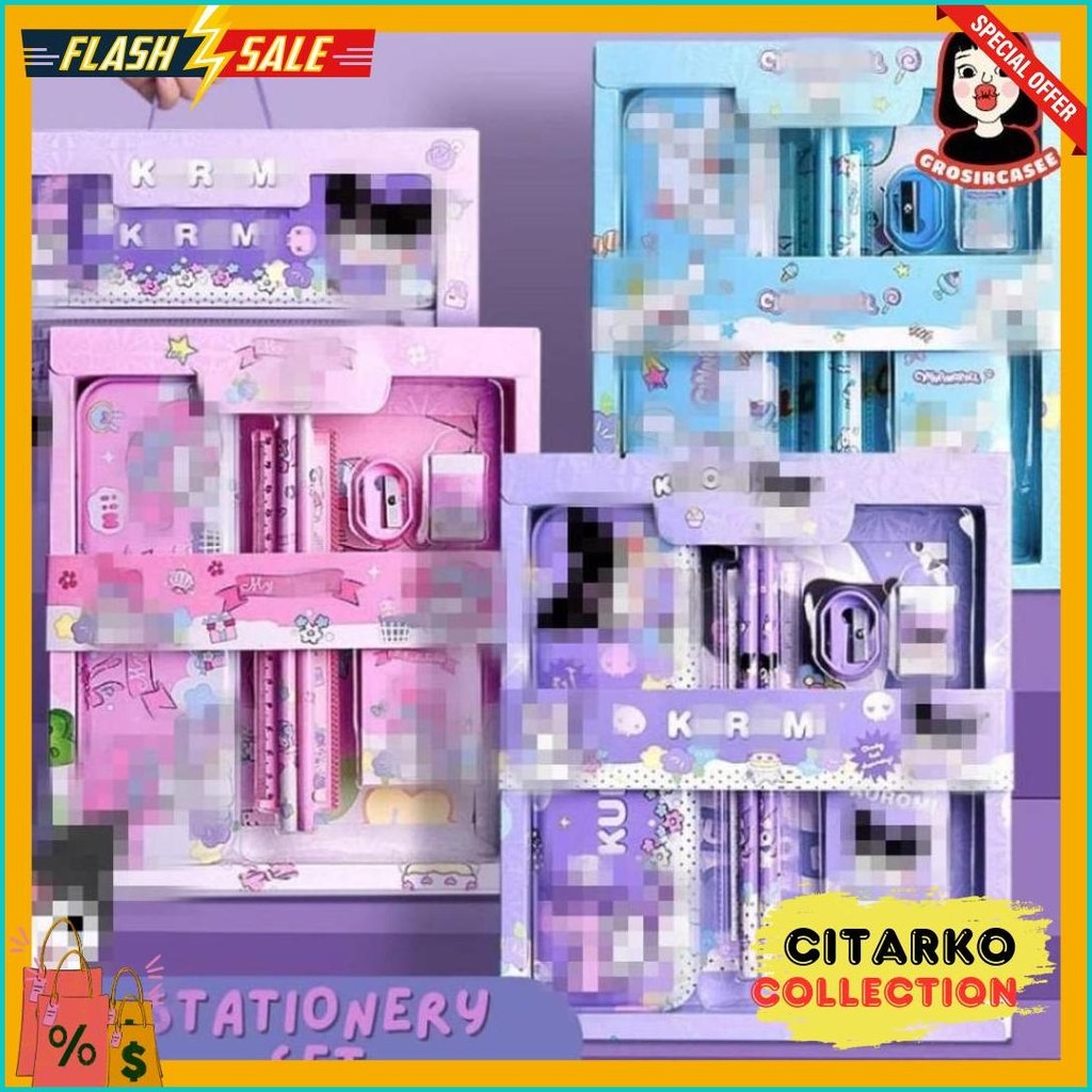 

[Atk] Stationery Set Paket Alat Tulis Anak Karakter Kartun Lucu Diskon Setengah Harga