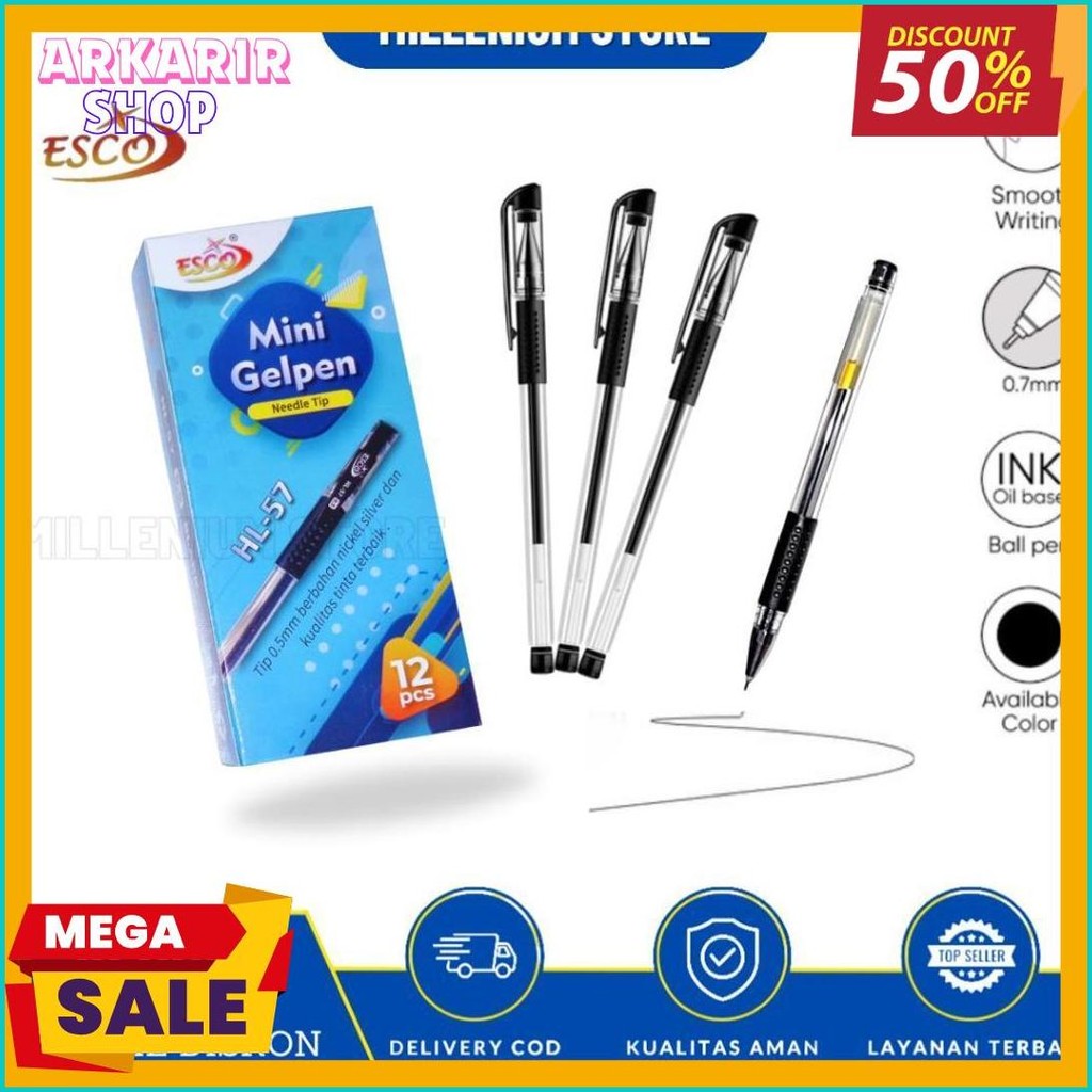 

Promo (12Pcs) Pulpen Gel Hitam Oni-X H802 / Gelpen Hitam 0.5Mm / Bayar Di Rumah / Duta Gemilang Flash Sale! Diskon Hingga 70%