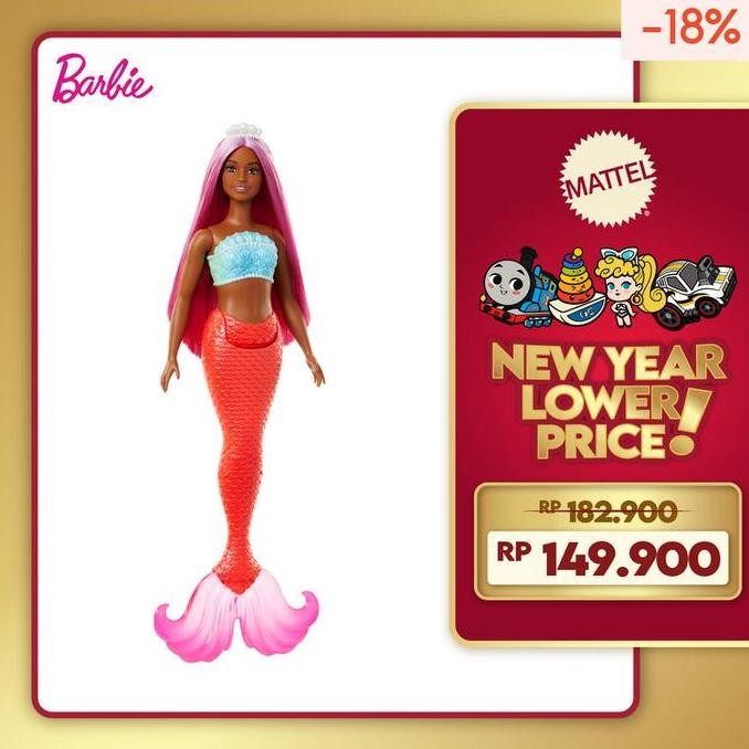 Siap Kirim Barbie Mermaid Doll Magenta Hair Boneka Duyung Rambut Panjang Mainan Anak