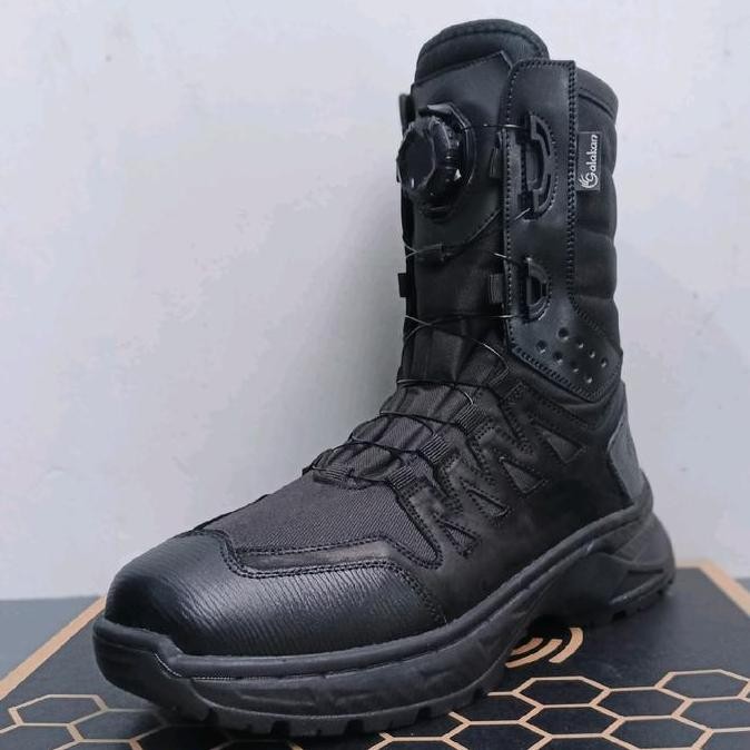 calakan sepatu pdl tali putar Grengger terbaru sepatu jatah pembagian hitam tinggi 8inc