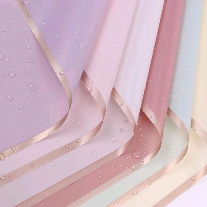 

Kkim 5 Lembar- Kertas Bunga Buket Transparan List Emas/Kertas Buket Bunga Florist Cellophane