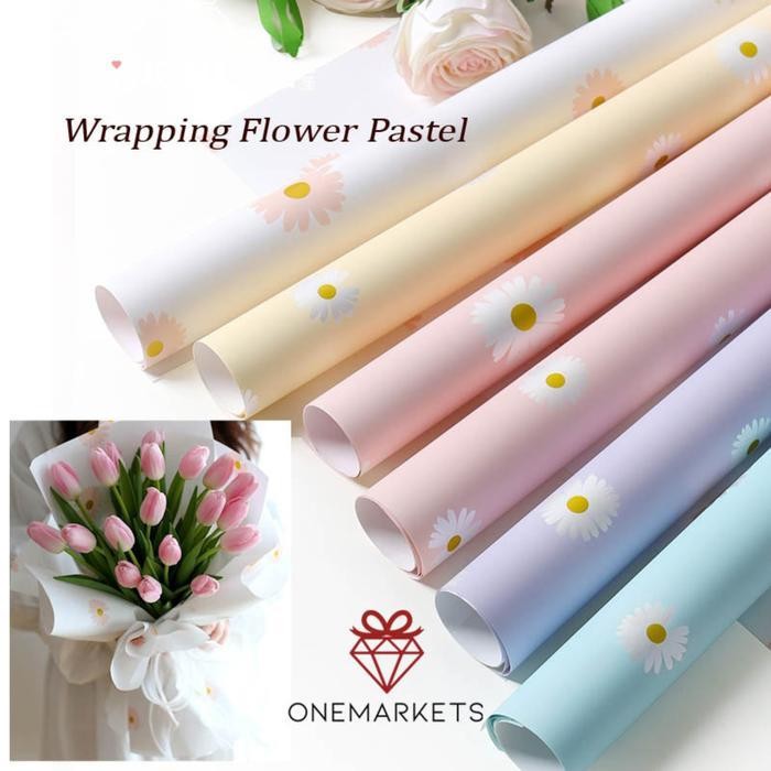 

Kkim 1 Lembar Cellophane Flower Pastel Wrapping Buket Bunga W021-1 Kertas