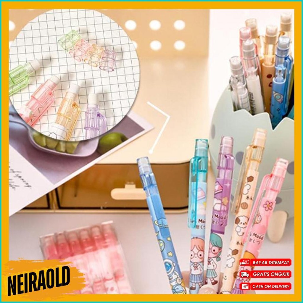 

1 Set 6Pcs Pensil Mekanik 0.5 Mm Motif Peach Dan Kartun Lucu / Pensil Mekanik 0.5 Mm Motif Lucu Pgs Diskon Setengah Harga