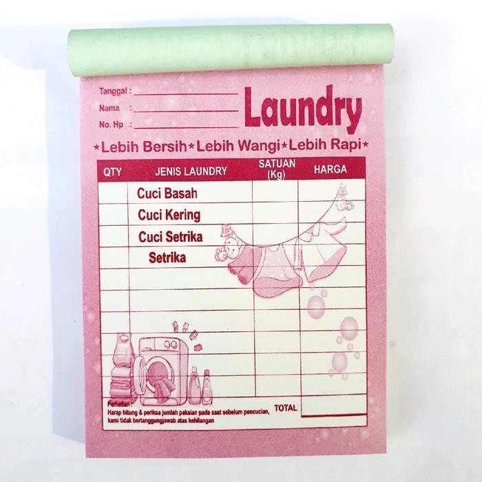 

Bis Nota Laundry 1 Ply / 1 Rangkap Warna Warni Motif Jemuran Paper Buku Catatan Notebook