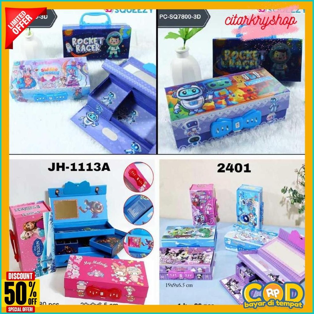 

Tempat Pensil Dus 3 Susun 3 Dimensi Password Cermin Motif Fancy Hologram Kotak Pensil Kode Kunci Pin Terlaris! Produk Ini Banyak Dicari