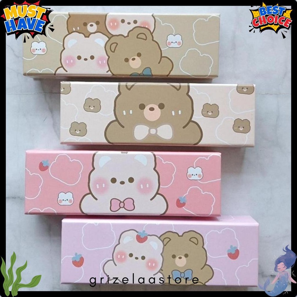 

(Mgnt Kecil) Kotak Pensil Pencil Case Magnet Karton Tebal Tanpa Sekat Muat Banyak Lucu Gambar Karakter Beruang Sanrio Kuromi Melody Diskon Setengah Harga