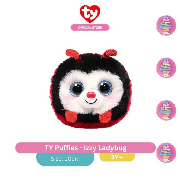 Siap Kirim Boneka TY Puffies Izzy Ladybug Boneka Kumbang Mini Lucu Koleksi
