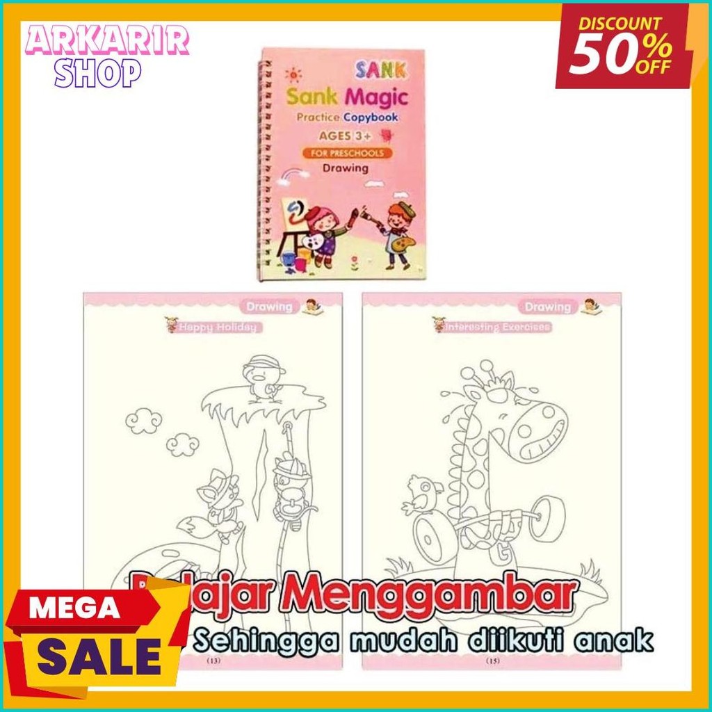 

Sank Magic Book ( Isi 4 Buku + Pulpen + Refill ) Buku Belajar Menulis Menggambar Edukasi Anak Flash Sale! Diskon Hingga 70%