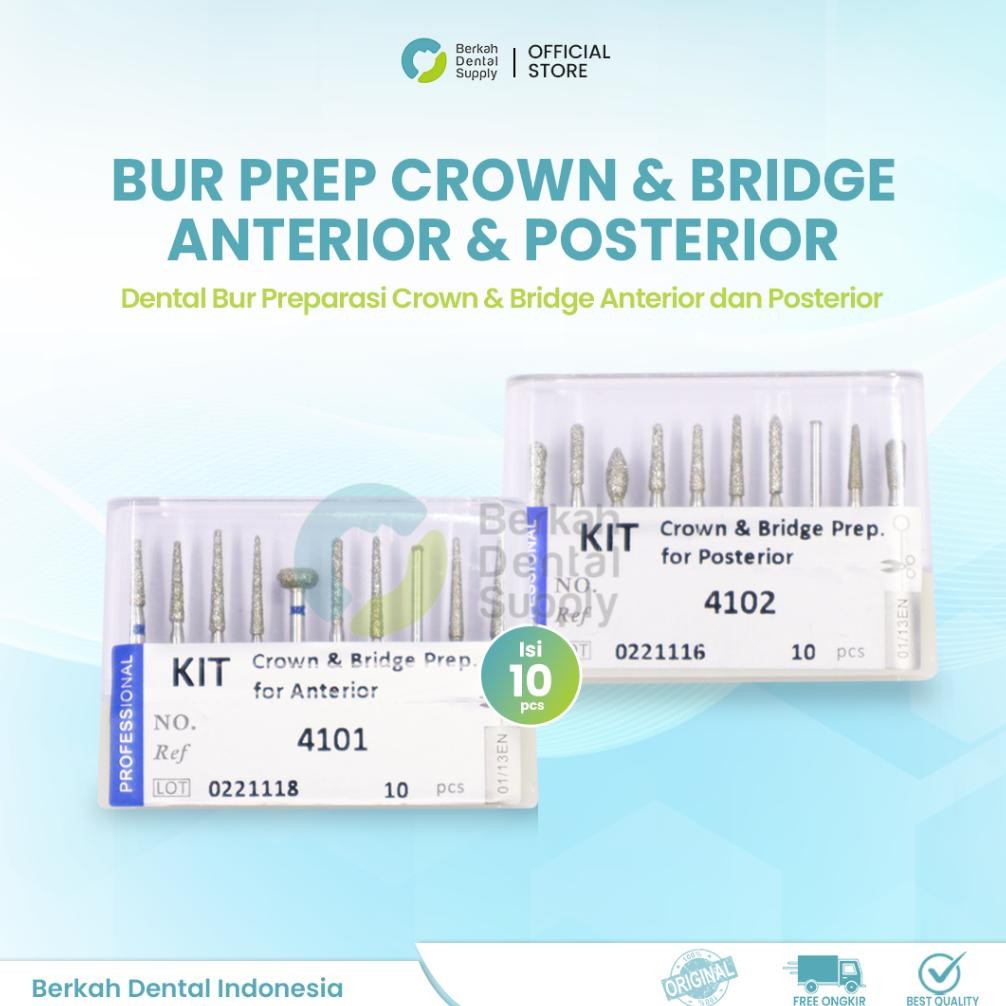 Dental Bur Preparasi Crown dan Bridge Anterior dan Posterior