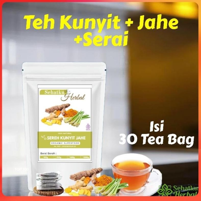 

TEH KUNYIT,JAHE & SERAI Herbal Tea Isi 30 Teh Celup Nugi