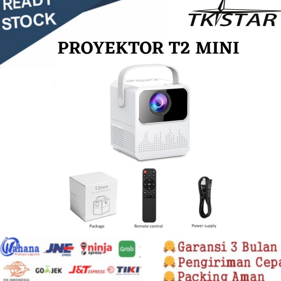 Android Proyektor Tv T2Mini 6 Lumen 4K Hd Bluetooth Smart Proyektor T2 Mini