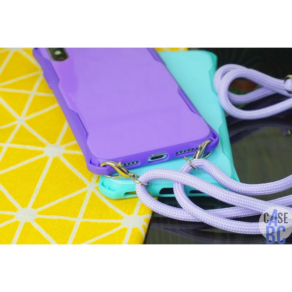 Premium Case Bahan Silikon Chrome Candy Plus Tali Selempang Case Iphone X/Xs 6 7/8 Xr 11 Pro 11 Pro 