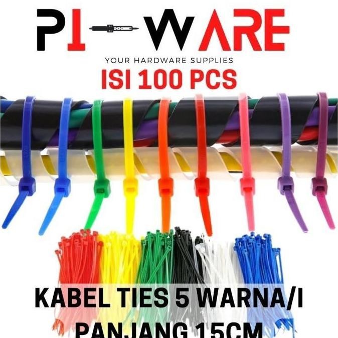 

Kabel Tie 5 Warna Warni 100 Pcs Cable Ties Zip Lock Panjang 150Mm 15Cm