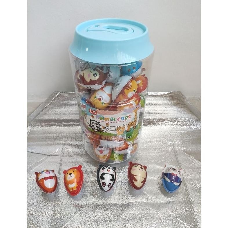 

chocolate biscuit animal eggs 1 toples isi 60 pcs Nugi