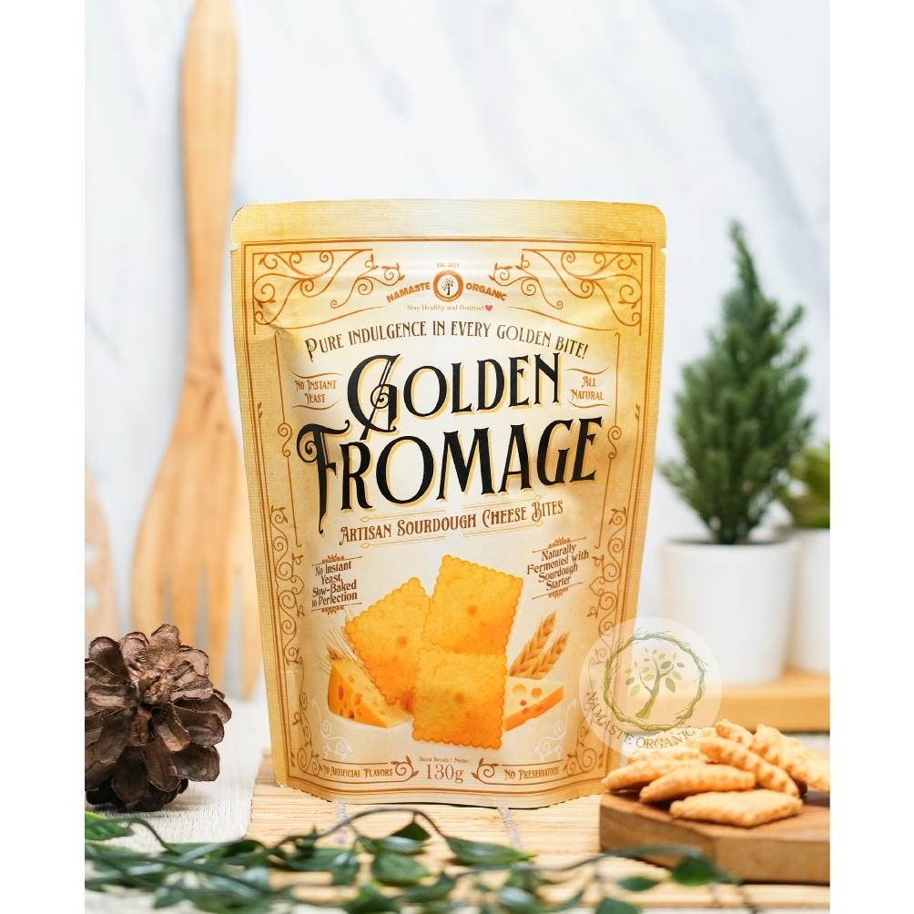 

GOLDEN FROMAGE - CRISPY SOURDOUGH CHEESE SNACK BITES 130GR Nugi