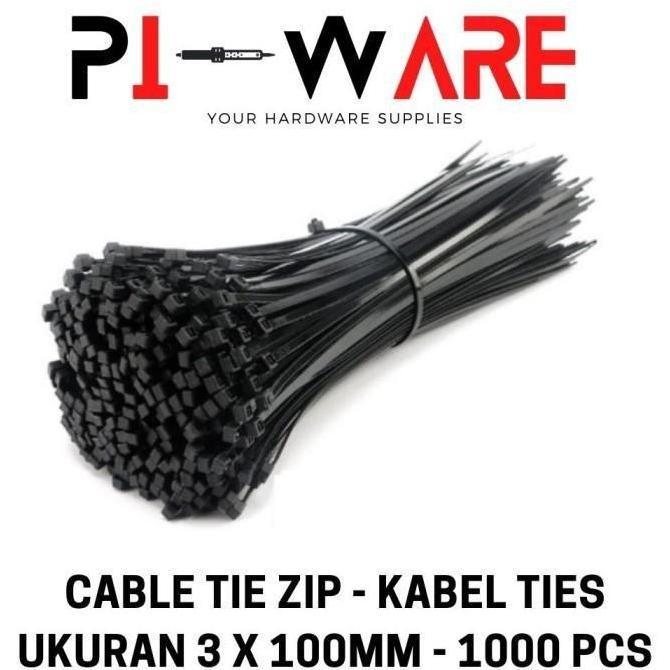

Kabel Tis Isi 1000 Pcs Ukuran 10Cm / 3 X 100Mm Nylon Cable Tie Ties