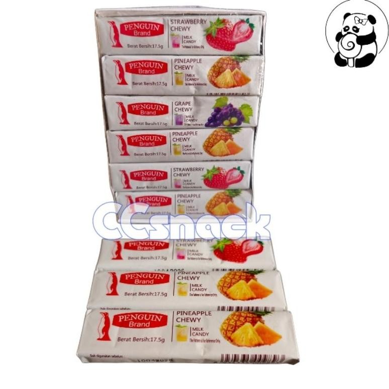 

PENGUIN CHEWY MILK CANDY BOX PUTIH ISI 30 Nugi