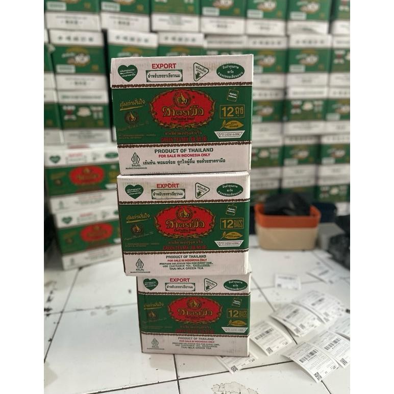 

3 Dus Green tea Chatramue 3x12x200gr Teh Hijau Paket Reseller Grosir Teh Thailand Nugi
