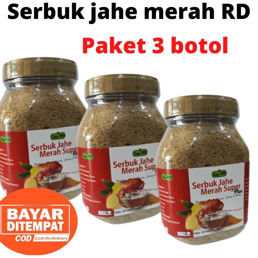 

Paket Serbuk Jahe Merah Plus Rd 1 Paket Isi 3 Botol Menghangatkan Badan Dan Mengatasi Perut Kembung.