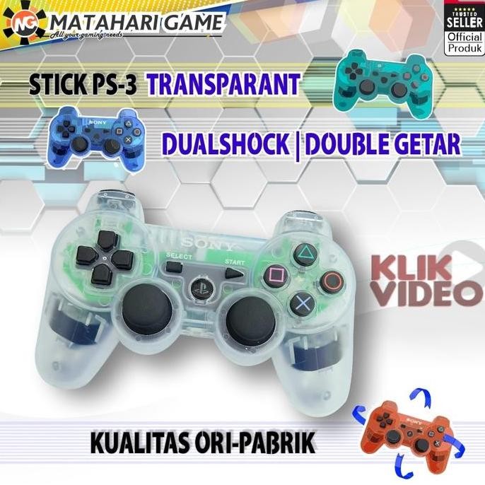 siap kirim stik ps3 transparan putih - joystick sony playstation 3 wireless dualshock