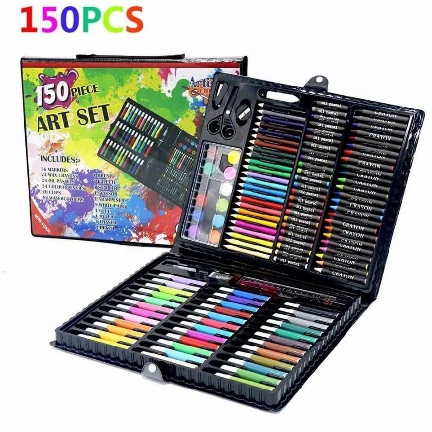 

At43 Crayon Set 150Pcs Anak Cat Air Mewarnai Anak Set Gambar Anak Mengganbar Anak Pensil Warna Set At43