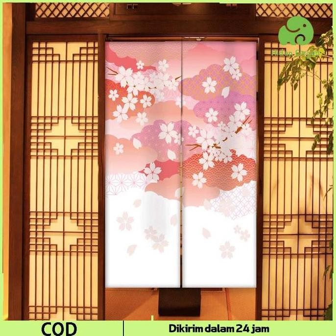 Gorden Pintu Jendela Tirai Setengah Tirai Aplikasi Multi-Skenario Tirai Pintu Dapur Jepang Tirai Set