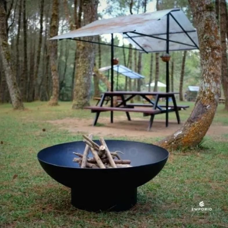 Wajan Api Unggun Plat Besi Baja Hitam Tebal