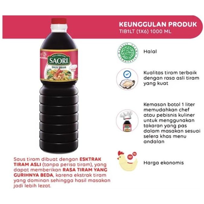 

Promo Saori Saus Tiram 1L / 1000Ml - Bumbu Oyster Tumisan Halal
