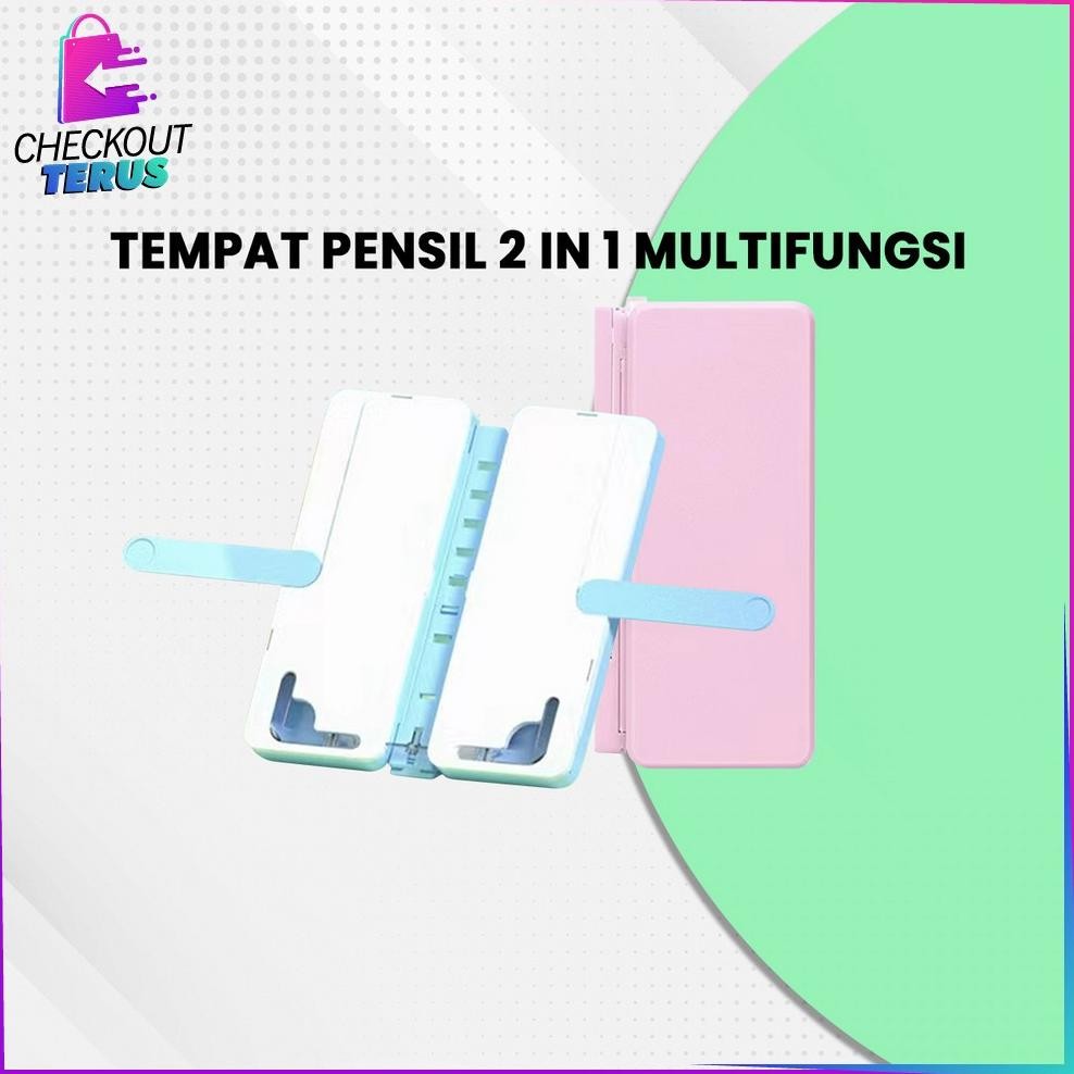 

Super Sale Ct A73 Tempat Pensil 2In1 Multifungsi Pencil Case Book Holder Kotak Pensil Lipat Dengan Tatakan Buku Dan Papan Tulis PraktisAnakSekolah Super Sale