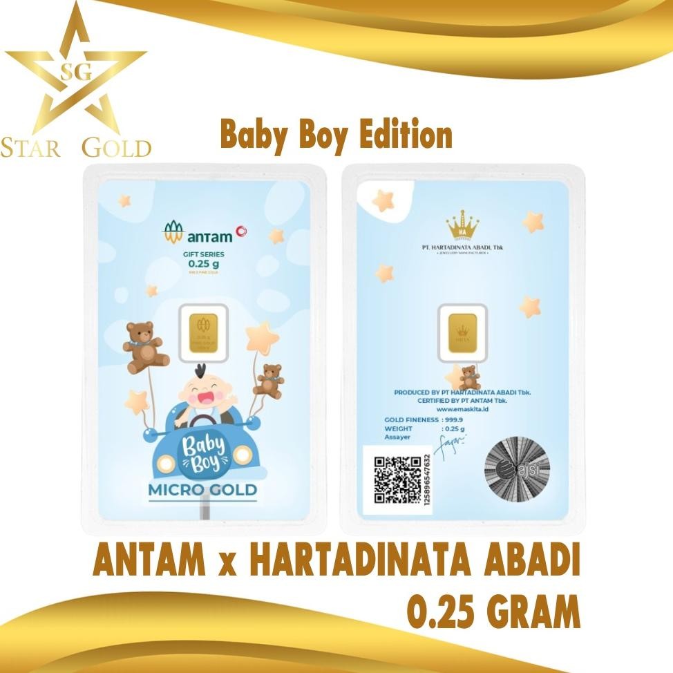 Star Gold Logam Mulia Micro Gold Antam Hartadinata 0,25gr Baby Boy Series 3