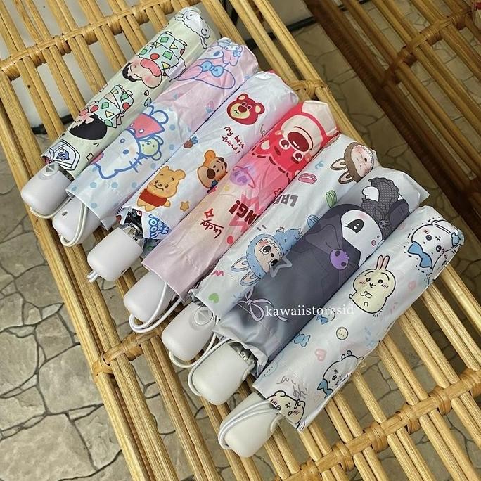 Payung Lipat Karakter Kartun Snoopy Pooh Sinchan Sanrio Toy Story Lucu