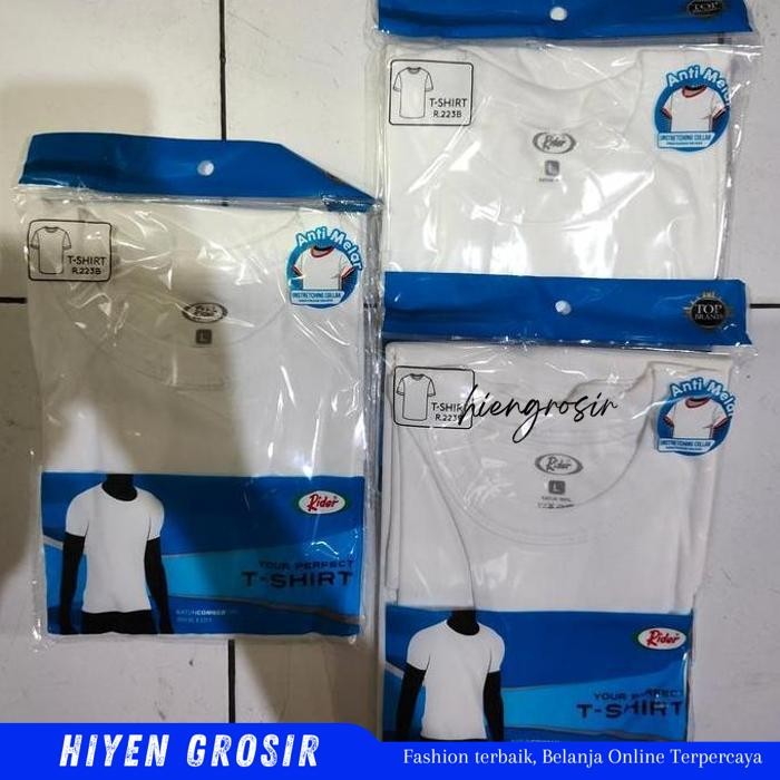 HG- KAOS OBLONG RIDER OBLONG PRIA PUTIH KAOS DALAM RIDER ROUND NECK  BY HIEN GROSIR BERKUALIAS 