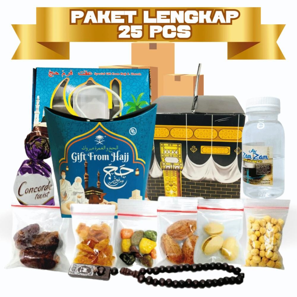 

Paket Oleh Oleh Haji Dan Umroh Ekonomis Dus Tali Jinjing Kabah 25 Paket Gift Hampers Lengkap