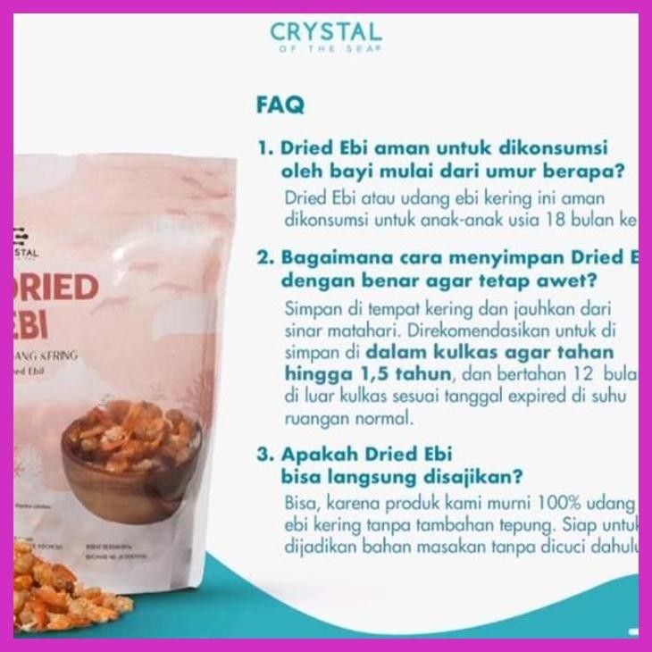 

SALE CRYSTAL OF THE SEA DRIED EBI 80 GR - UDANG EBI KERING PREMIUM QUALITY FASHION ANAK & BAYI