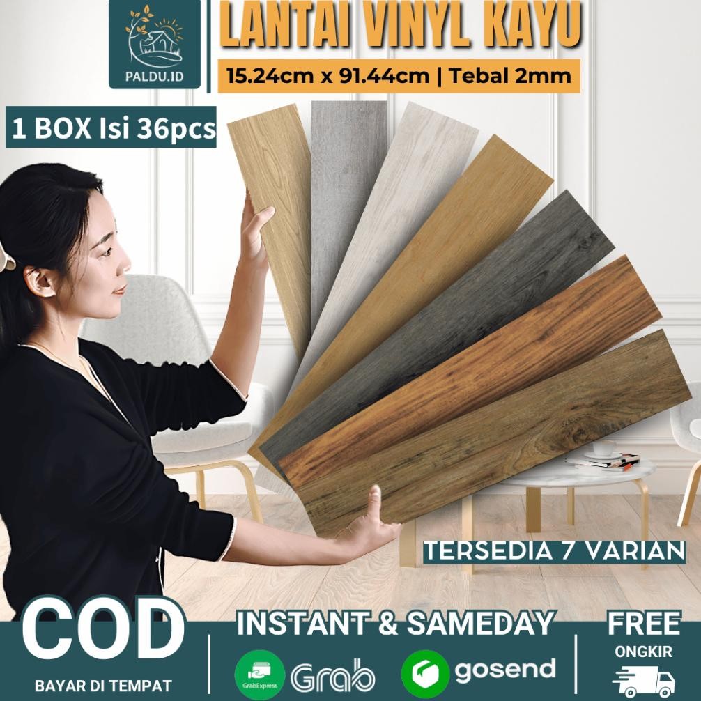 Terlaris Paldu Id - Vinyl Lantai Premium Vinyl Stiker Lantai Kayu 91.4 Cm X 15.2 Cm High Quality / L