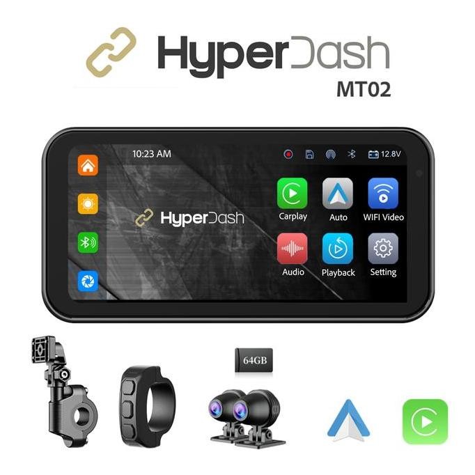 TERBARU - HyperDash Motorcycle Smart Screen Dashcam TPMS - Camera Motor Dash Cam Wireless Apple Carp