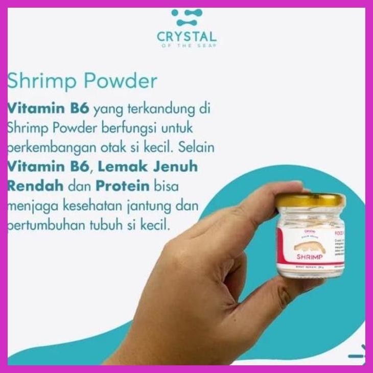

PROMO CRYSTAL OF THE SEA SHRIMP (UDANG REBON) POWDER 20GR - KALDU MPASI BAYI PREMIUM QUALITY FASHION ANAK & BAYI