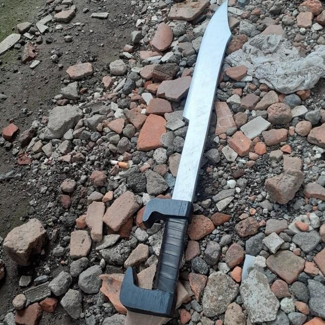 Stok Sj Mainan Pedang Kayu Spartan Wooden Sword ( Pedang Cosplay )