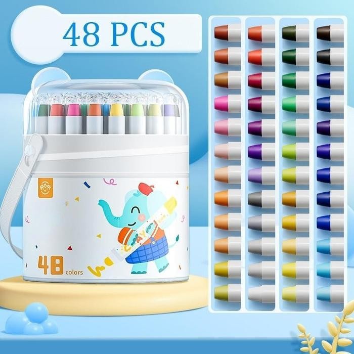 

BEST SELLER Crayon Putar Washable 36/48 Color Crayon For Kids Tidak Beracun yang Dapat Dicuci Pastel