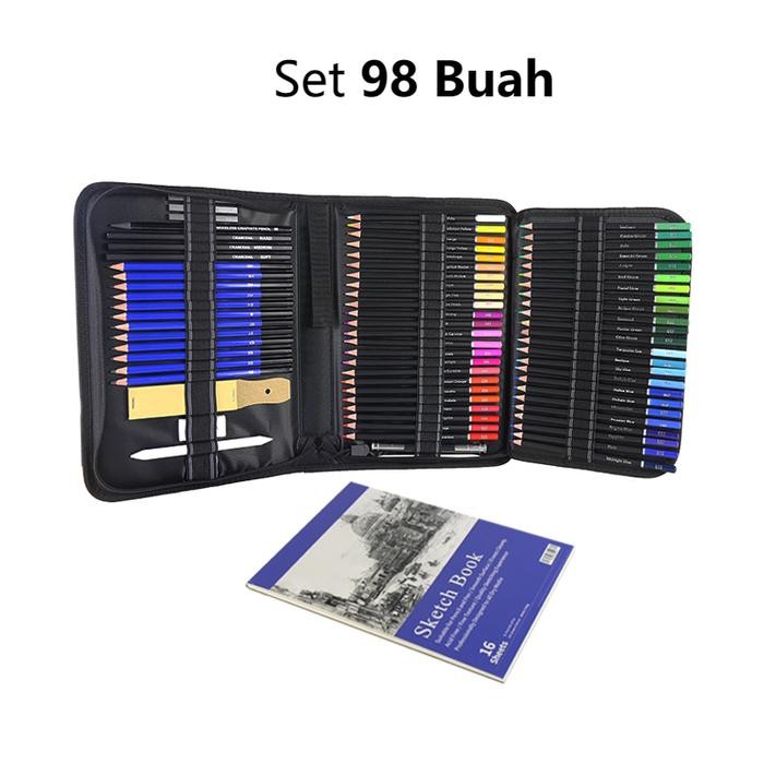 

BEST SELLER Set Alat Gambar 41/98 Buah Set Lukisan Pensil Warna Alat Gambar Pensil Berwarna