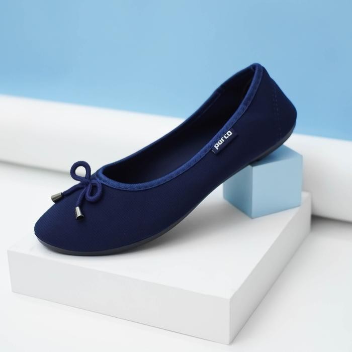 BEST SELLER Porto BA202L Sepatu Flat Wanita Untuk Kuliah Kerja Kantor Casual Bahan Kain Kanvas Tali