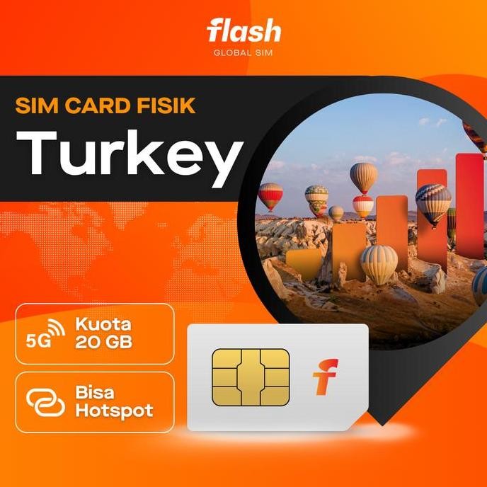 Sim Card Turkey Flash Global Sim Big Quota (Simcard Turki)